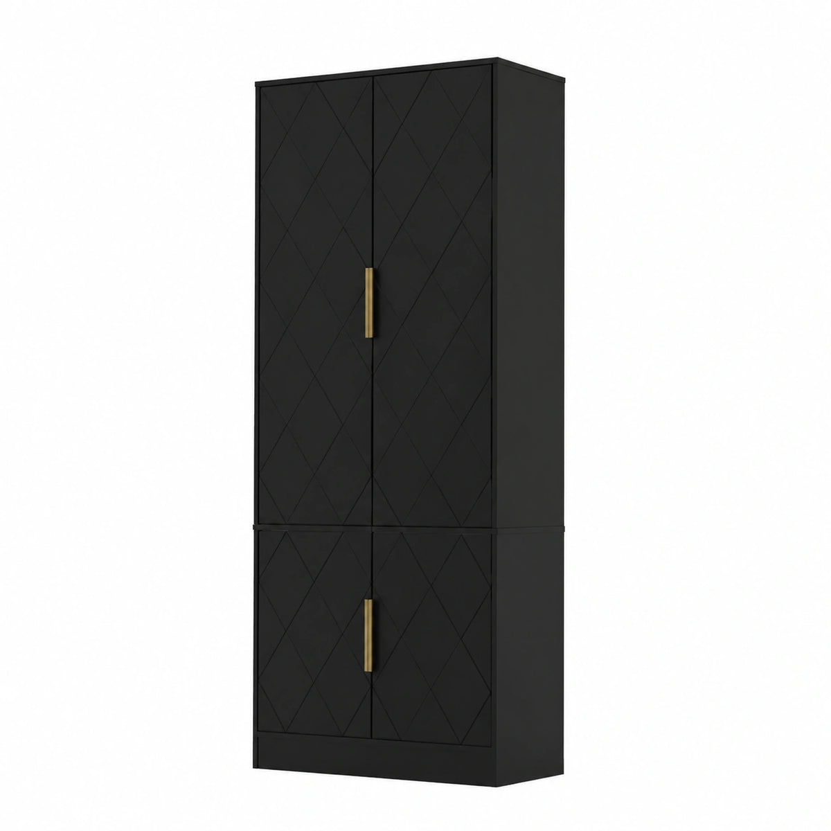 Black metal adjustable armoire with shelves for bedroom storage, measuring 60x30x150 cm, from Lornica.