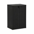 Black resin wicker armoire with storage, 65x45x88 cm, outdoor garden cabinet for bedroom storage from Lornica.