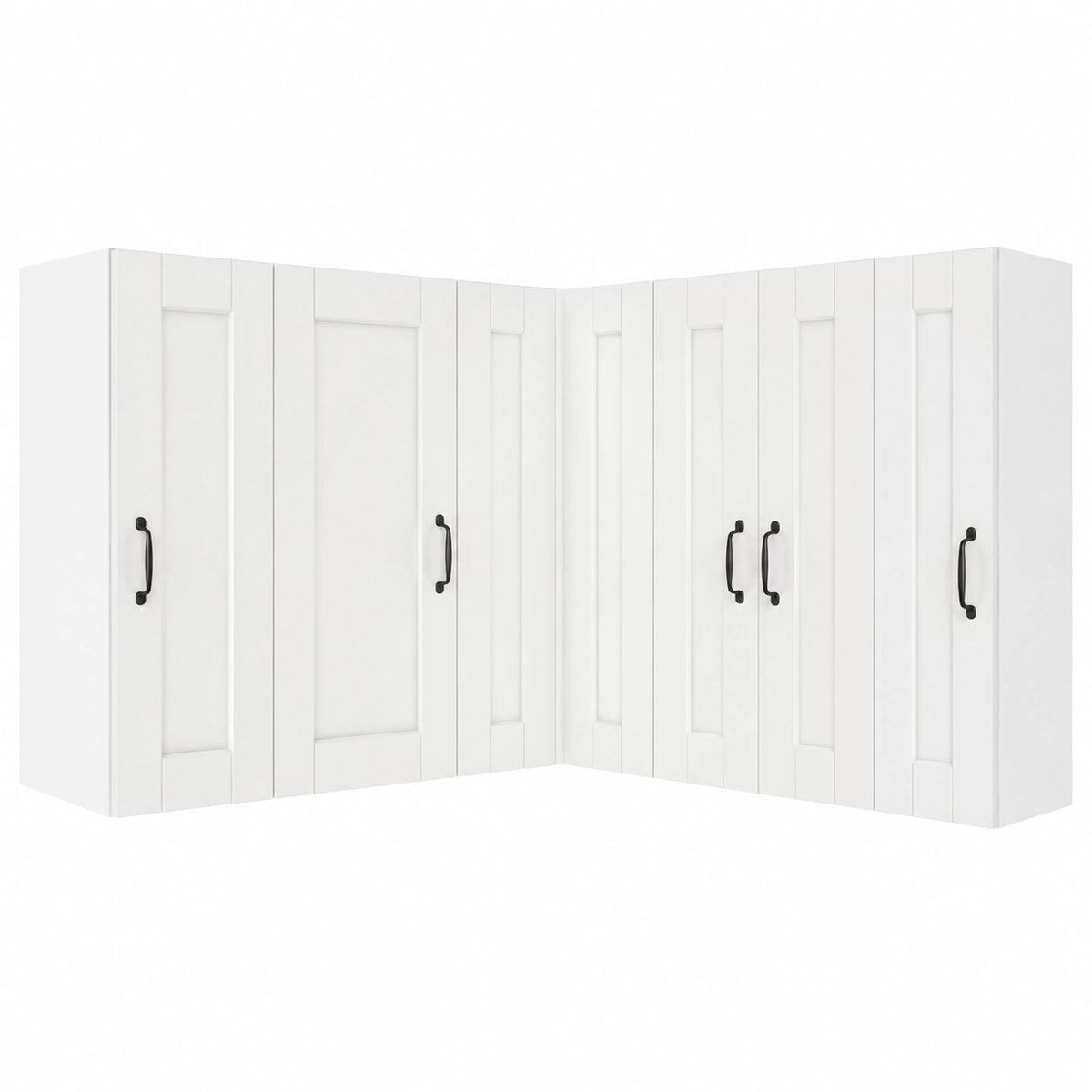 White Lornica wardrobe with shelves and doors, 57x57x80 cm, ideal for bedroom storage and organization.