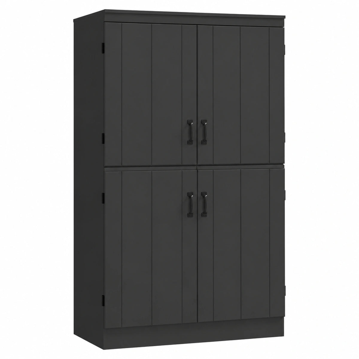 Black adjustable wardrobe with shelves, 76x40x176.7 cm, for bedroom, from Lornica, featuring versatile storage and modern design.