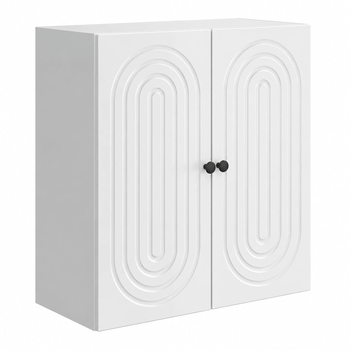 White Lornica armoire with shelves and doors, 59x31x60 cm, for bedroom storage and home organization.
