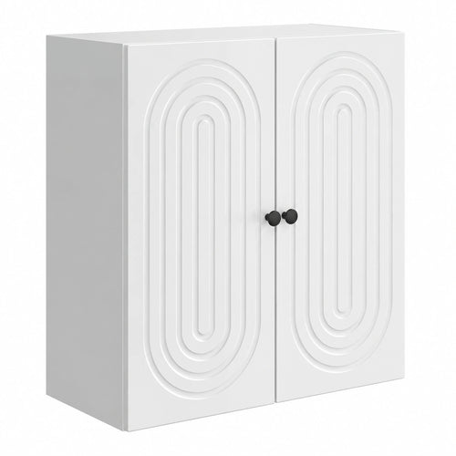 White Lornica armoire with shelves and doors, 59x31x60 cm, for bedroom storage and home organization.