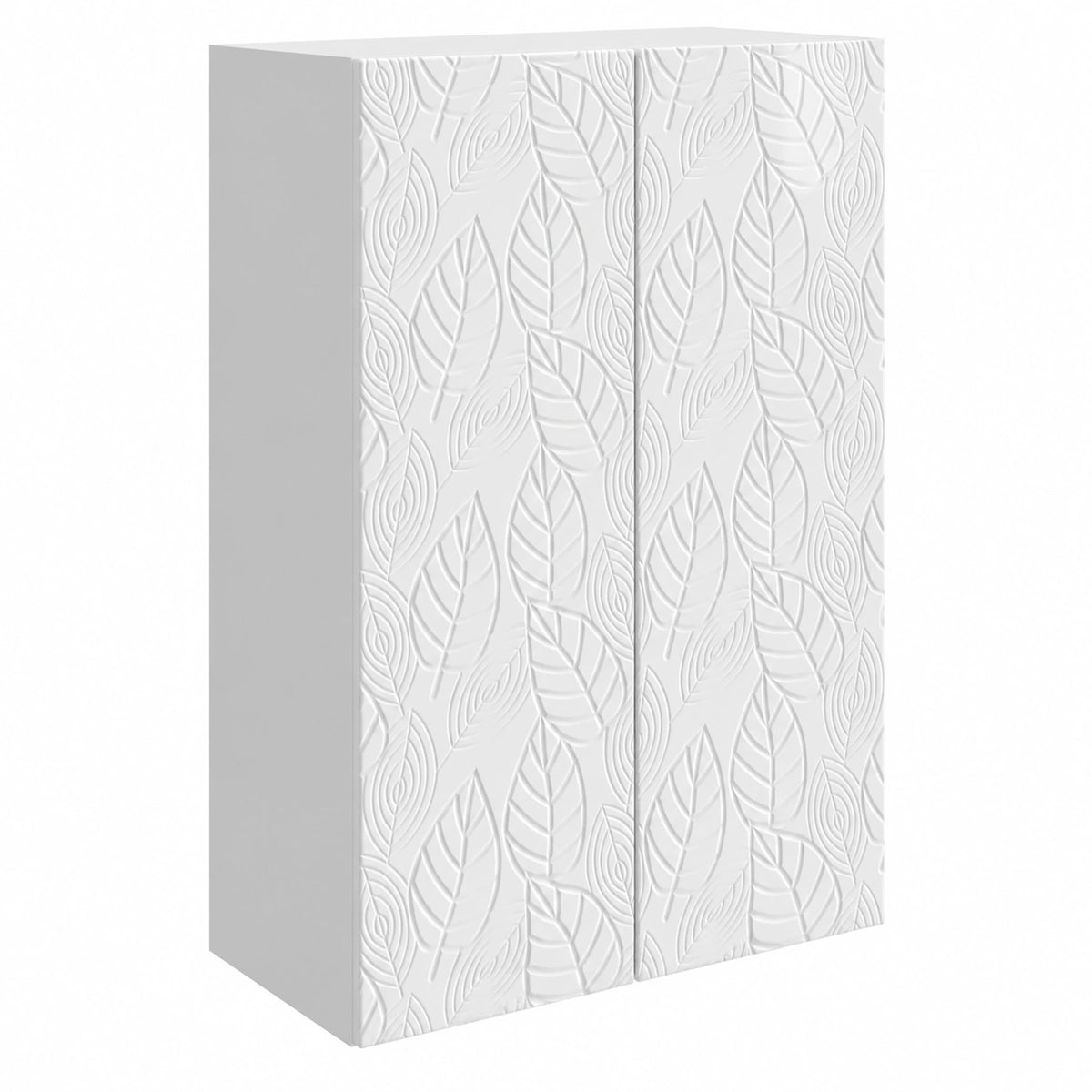 White Lornica armoire with shelves and doors, 66x34.5x90 cm, ideal for bedroom storage and home organization.