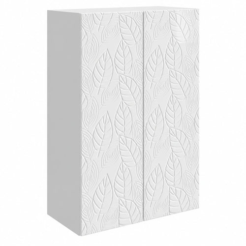 White Lornica armoire with shelves and doors, 66x34.5x90 cm, ideal for bedroom storage and home organization.