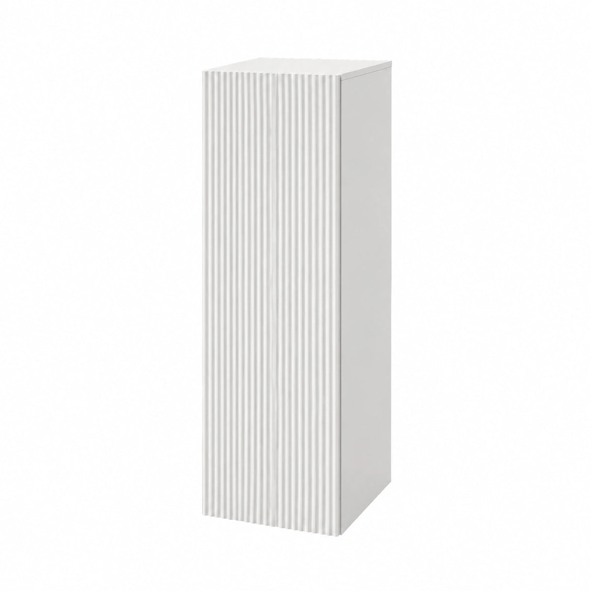 White Lornica armoire with doors, shelves, and storage, measuring 33x34.5x60 cm, ideal for bedroom organization.