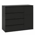 Lornica black armoire with drawers and doors, 100x40x80 cm, ideal for bedroom storage in home furniture.