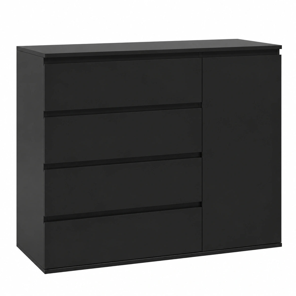 Lornica black armoire with drawers and doors, 100x40x80 cm, ideal for bedroom storage in home furniture.