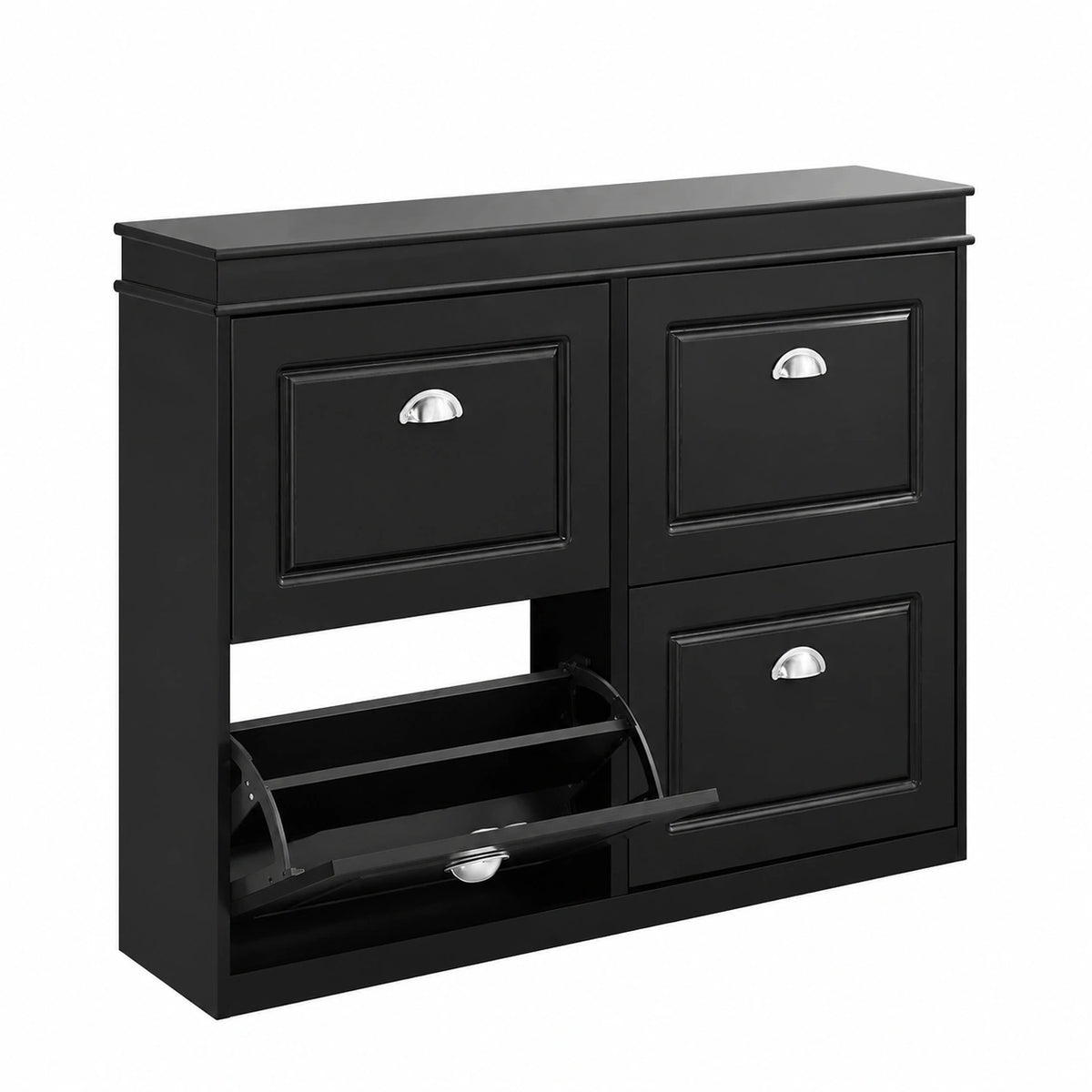 Lornica shoe storage cabinet, 105x24x83 cm, for entryway or hallway organization, with multiple compartments for footwear.