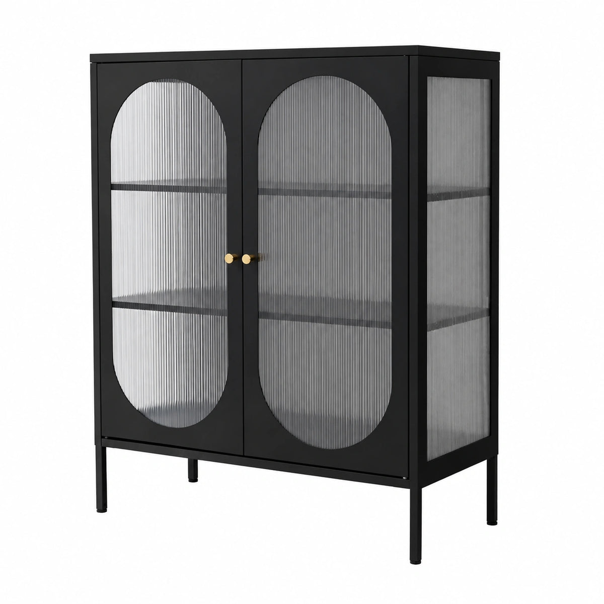 Lornica black steel wardrobe with shelves and doors, 80x102.5x40 cm, suitable for bedroom storage and home organization.
