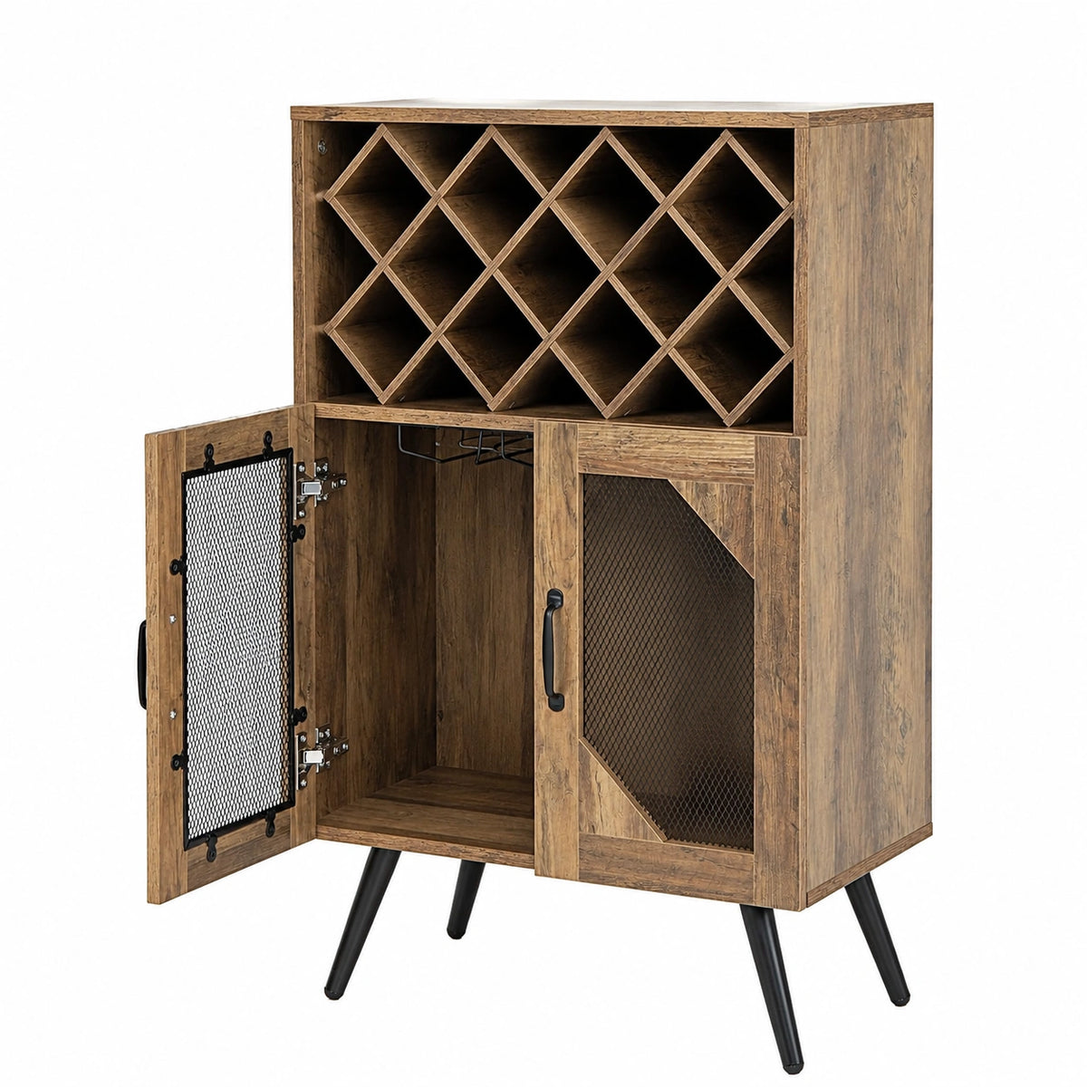 Lornica armoire de chambre avec portes, rangement, mesure 59,5 x 35 x 93,5 cm, en bois pour cuisine et maison.