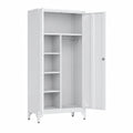 Gray metal armoire with storage, doors, 80x40x165 cm, suitable for bedroom, part of Lornica furniture collection.