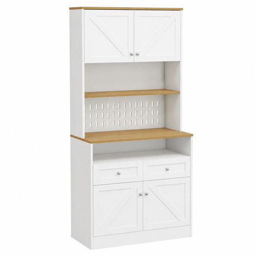 White lornica armoire with sliding doors, shelves, and storage space, measuring 80x175 cm for bedroom organization.