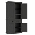 Lornica black adjustable wardrobe armoire with drawers, 76.2 x 40.2 x 183 cm, for bedroom storage and organization
