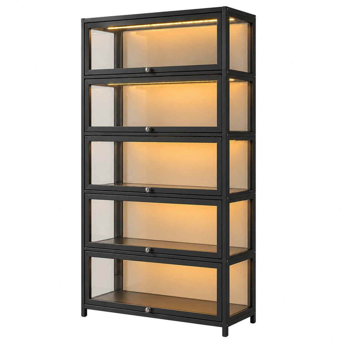 Black Lornica armoire with doors, 32x80x165 cm, suitable for bedroom storage, in a modern furniture style.
