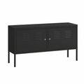 Black steel armoire with storage and doors, 118x40x60 cm for bedroom, from Lornica, suitable for kitchen and home decor.