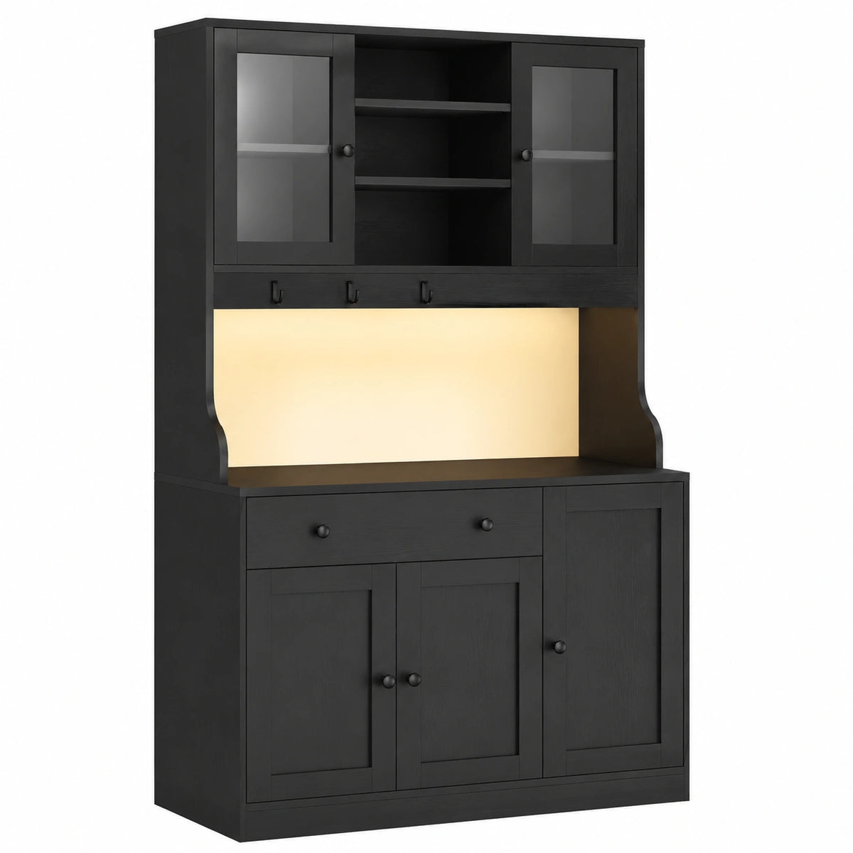 Lornica black adjustable wardrobe armoire with drawers and storage, 103.5 x 40 x 180 cm, ideal for bedroom organization