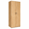 Lornica oak armoire with doors, 175x60x35 cm, ideal for bedroom storage, made of durable wood with a sleek design.