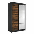 Lornica black armoire with storage, 138x205x59 cm, ideal for bedroom organization in modern home decor.