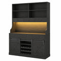 Black Lornica adjustable wardrobe armoire with drawers and storage for bedroom furniture in the kitchen and home decor collection.