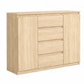 Lornica oak commode with storage, drawers and doors, suitable for bedroom or living room, made of wood with a stylish design.