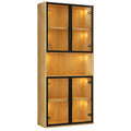 Lornica chêne armoire en bois avec panneaux, 62x32x160 cm, pour chambre, cuisine ou maison, meuble de rangement élégant