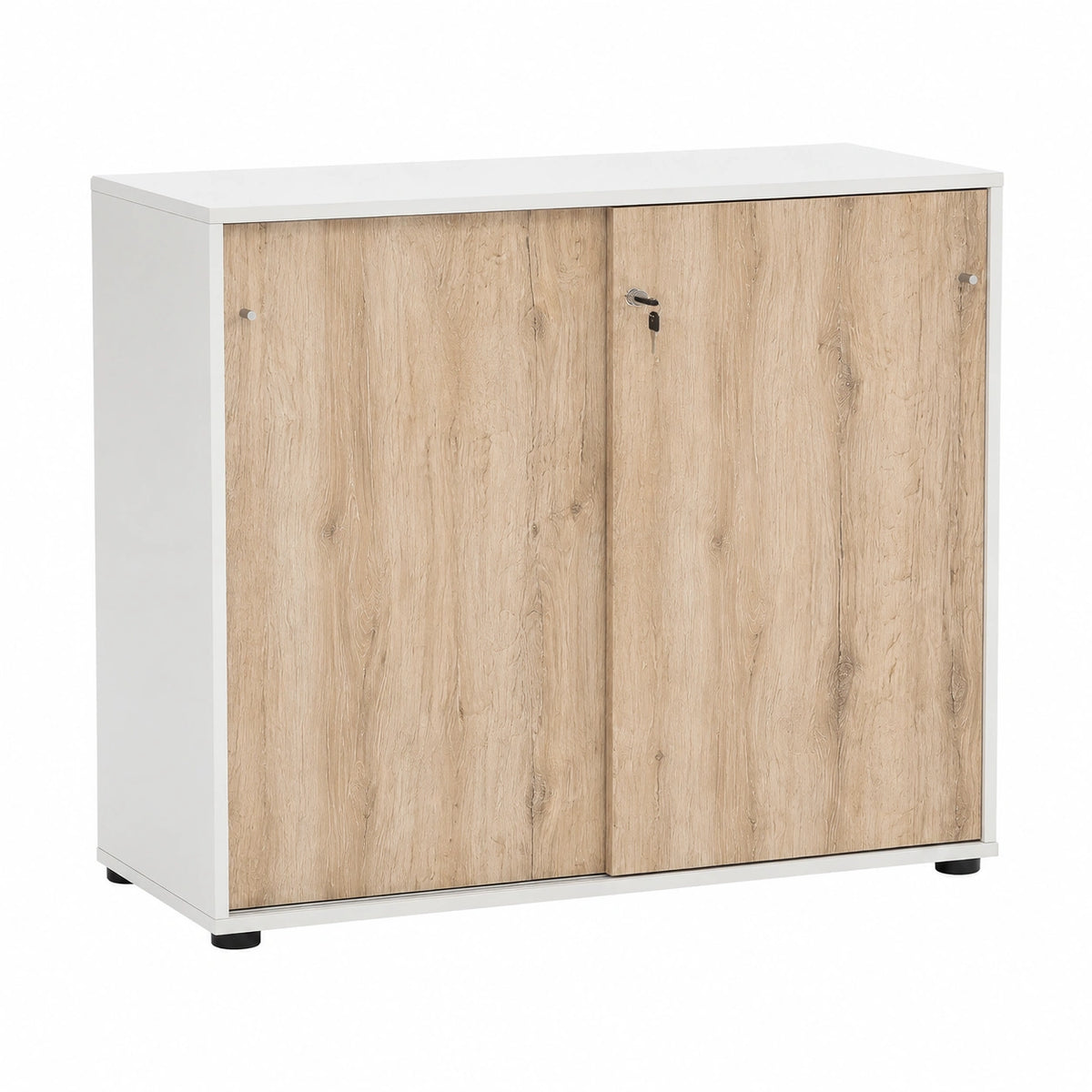 Lornica white oak armoire for bedroom, 100x41x83.6 cm, modern wooden storage cabinet with clean design
