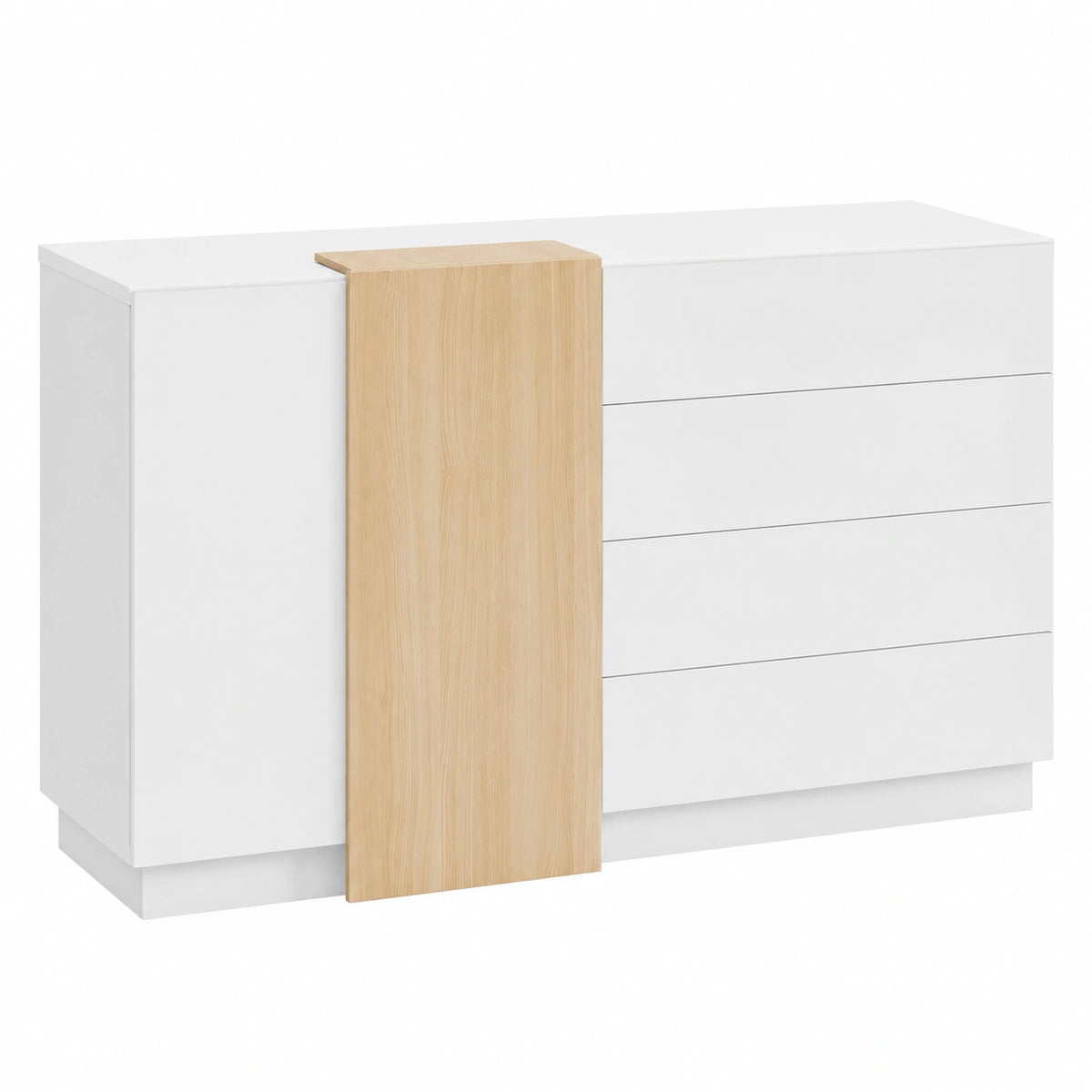 White Lornica armoire with storage, designed for bedroom organization, featuring modern furniture style in a clean, minimalist look.